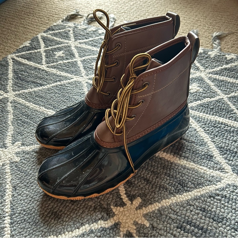 Brown and Black Duck Boots Rain boots